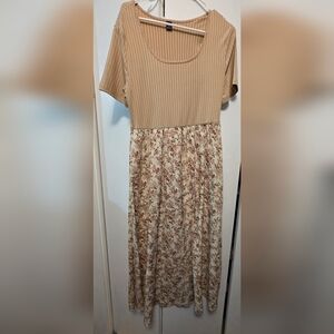 SHEIN Curve Tan Striped Top